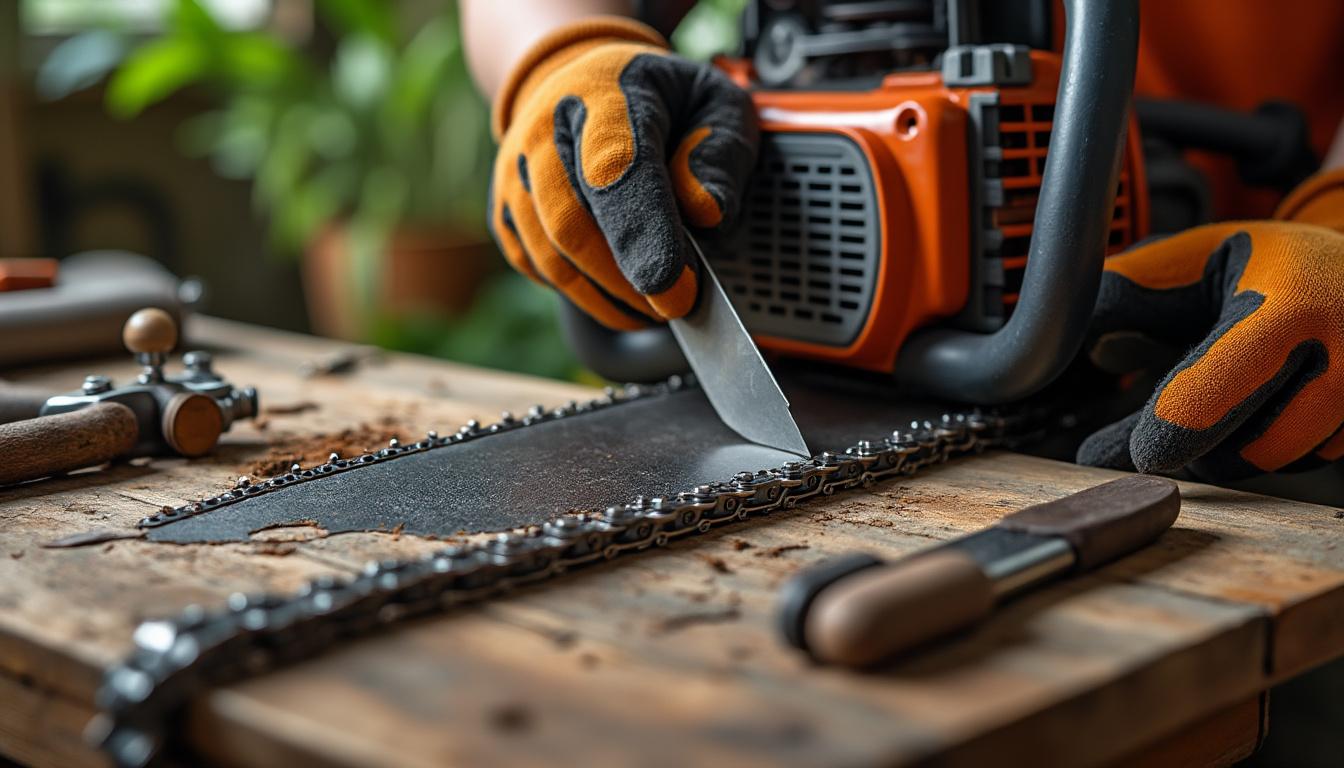 découvrez comment affûter efficacement la chaîne de votre tronçonneuse en utilisant une lime ronde ou une affûteuse. guide pratique pour choisir la meilleure méthode selon vos besoins.