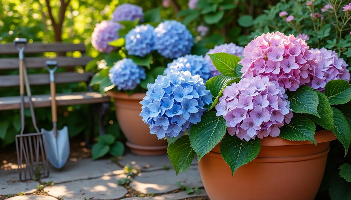 Hortensia en pot : entretien, arrosage et taille pour une floraison généreuse 2 découvrez comment entretenir votre hortensia en pot avec des conseils pratiques sur l'arrosage, la taille et les soins pour une floraison abondante et éclatante toute la saison.