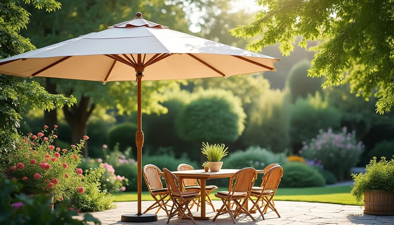 Grand parasol : protégez-vous du soleil avec style 2 découvrez notre grand parasol alliant protection solaire optimale et design élégant pour profiter de vos moments en extérieur avec style et confort.