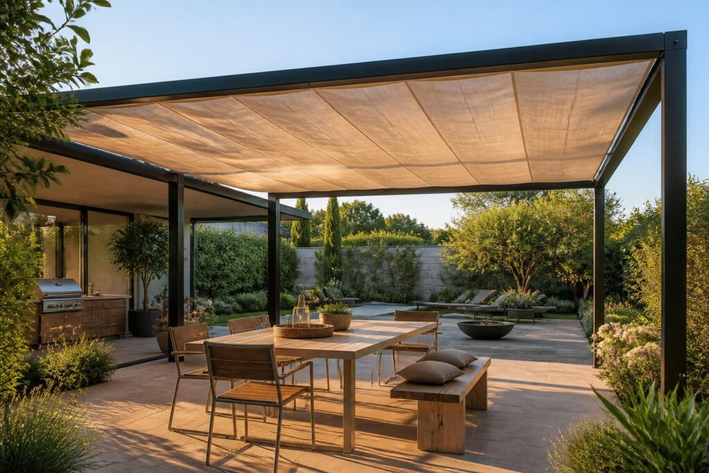 découvrez notre bâche sur mesure pour pergola, alliant protection et élégance pour votre espace extérieur. profitez de votre terrasse en toute saison avec style et confort.