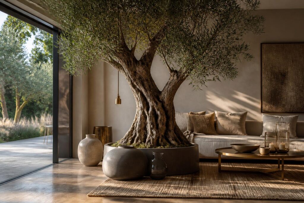 découvrez comment sublimer votre intérieur avec élégance grâce à une décoration autour d'un olivier, apportant charme et naturel à votre espace de vie.