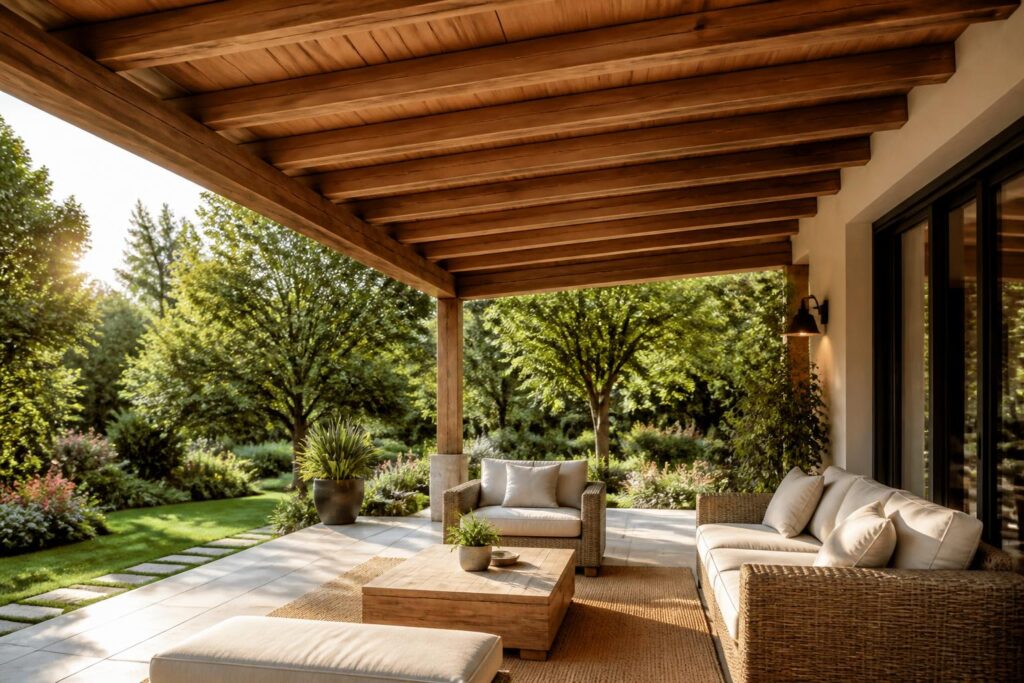 découvrez comment une avance de toit en bois pour terrasse peut transformer votre espace extérieur en un lieu élégant et fonctionnel, idéal pour profiter de votre jardin toute l'année.