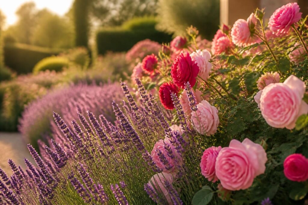 découvrez comment composer un massif harmonieux de lavandes et de rosiers pour profiter d'une floraison généreuse et durable tout au long de la saison.