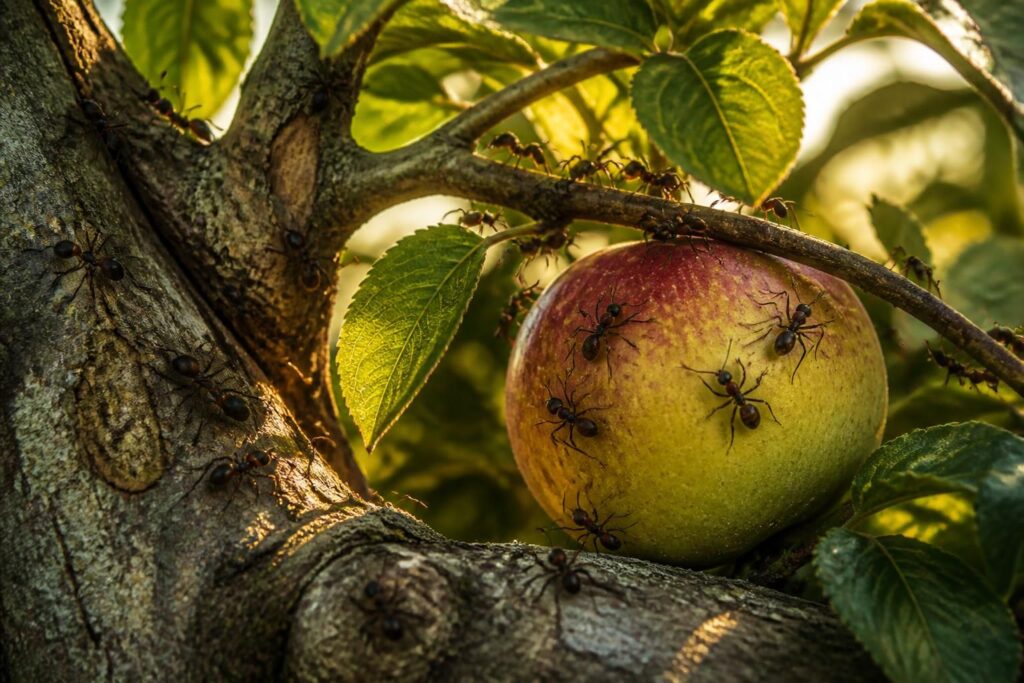 découvrez si les fourmis dans un arbre fruitier représentent un danger réel et apprenez des méthodes efficaces pour les déloger sans abîmer votre arbre.