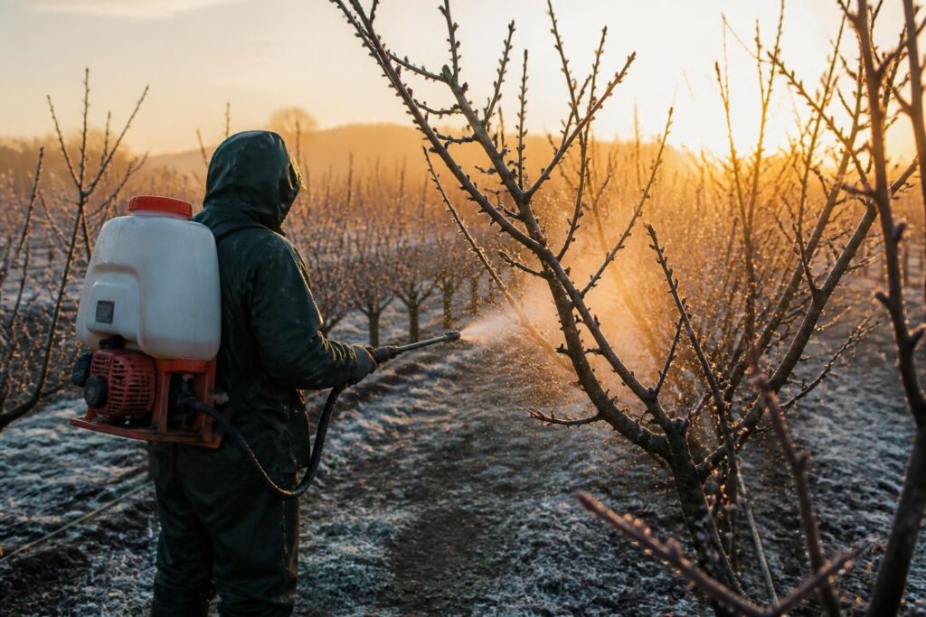 découvrez quand et comment réaliser le traitement d'hiver des arbres fruitiers, quels produits pulvériser pour protéger vos arbres des maladies et préparer la saison à venir.
