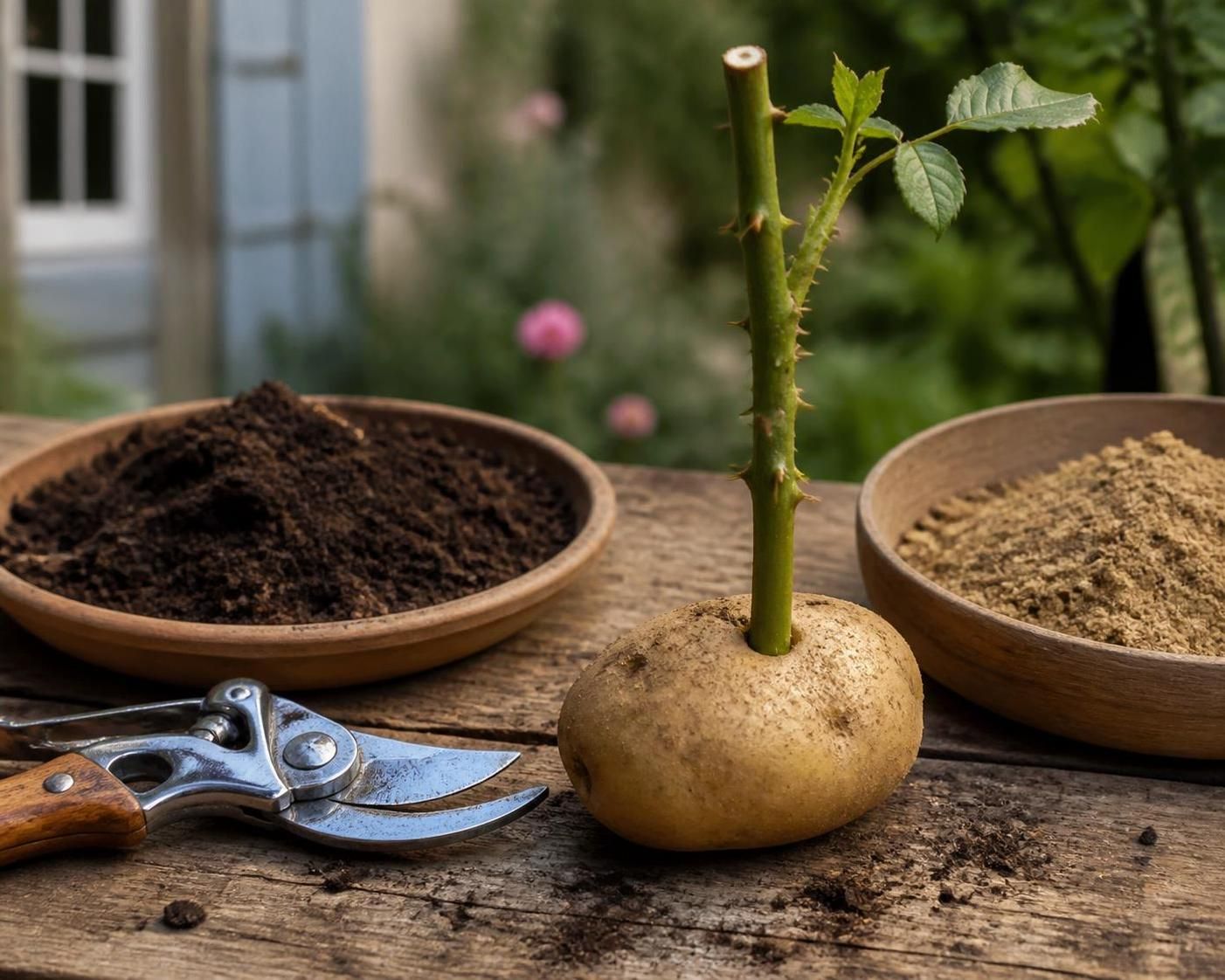 Bouture de rosier dans une pomme de terre : ça marche ou pas 2 découvrez si la technique de bouturage d'un rosier dans une pomme de terre est efficace et comment l'appliquer pour réussir vos boutures facilement.