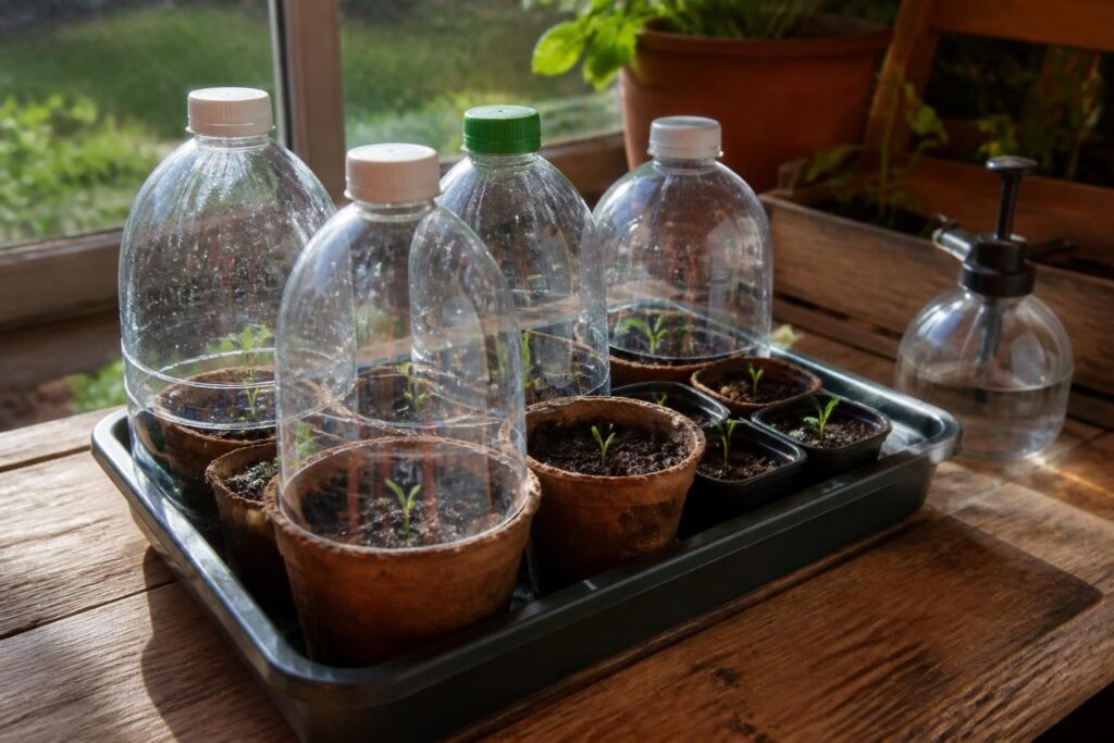 apprenez à fabriquer une mini-serre à semis facilement avec des matériaux recyclés et présents chez vous pour favoriser la croissance de vos plantes dès le printemps.