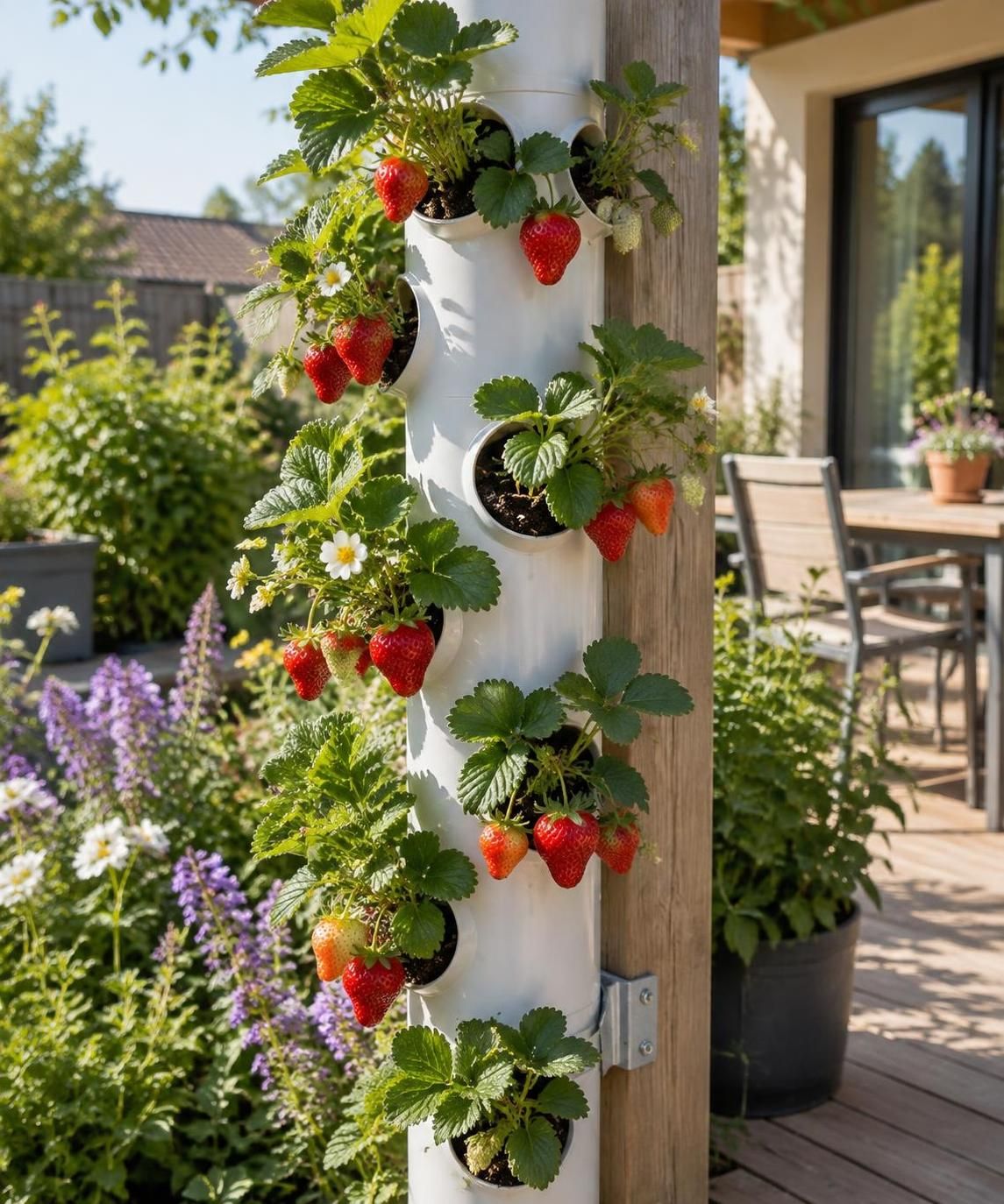 découvrez comment cultiver des fraisiers en hauteur avec un tuyau pvc : un système vertical économique, facile à installer et idéal pour gagner de la place.