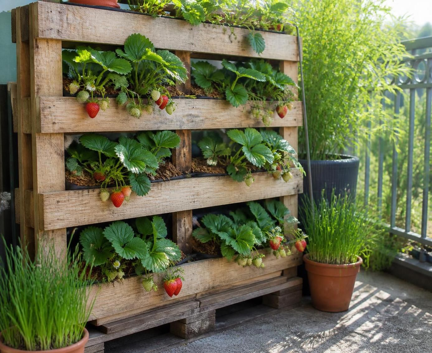 découvrez notre tuto pour créer une tour à fraisiers en palette et optimiser l'espace de votre jardin facilement et à moindre coût.